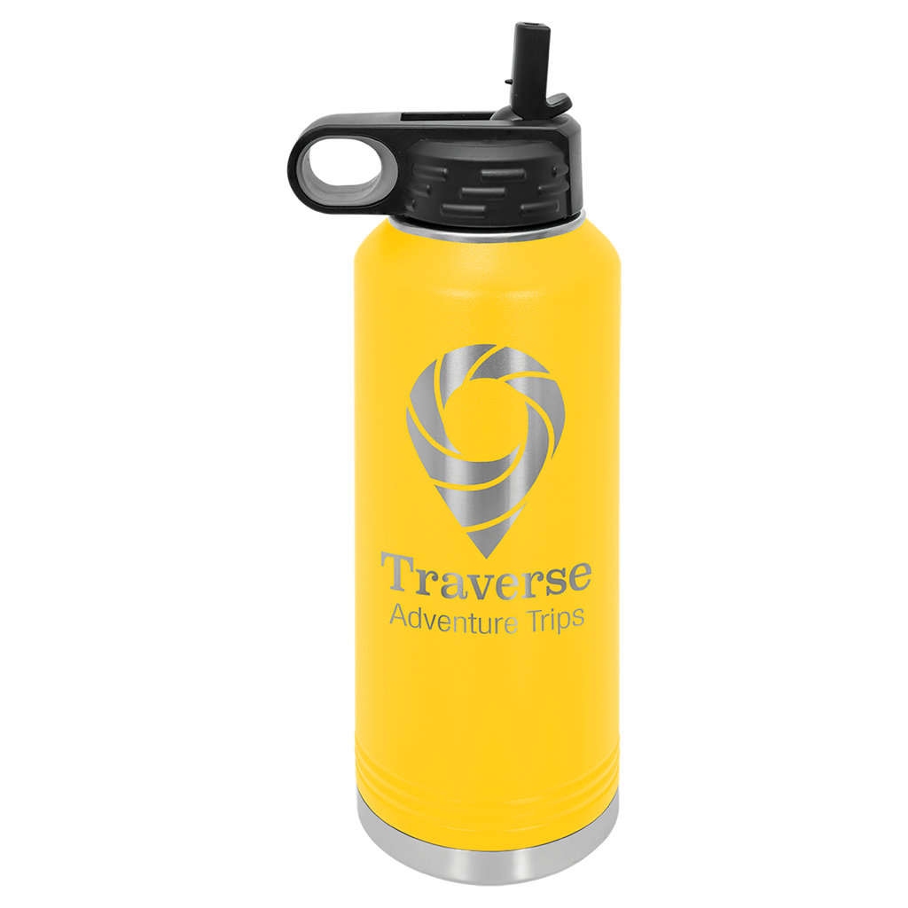 Yellow 40 oz. Powder Coated Water Bottle