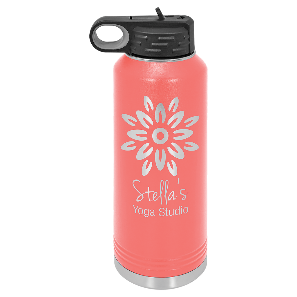 Coral 40 oz. Powder Coated Water Bottle