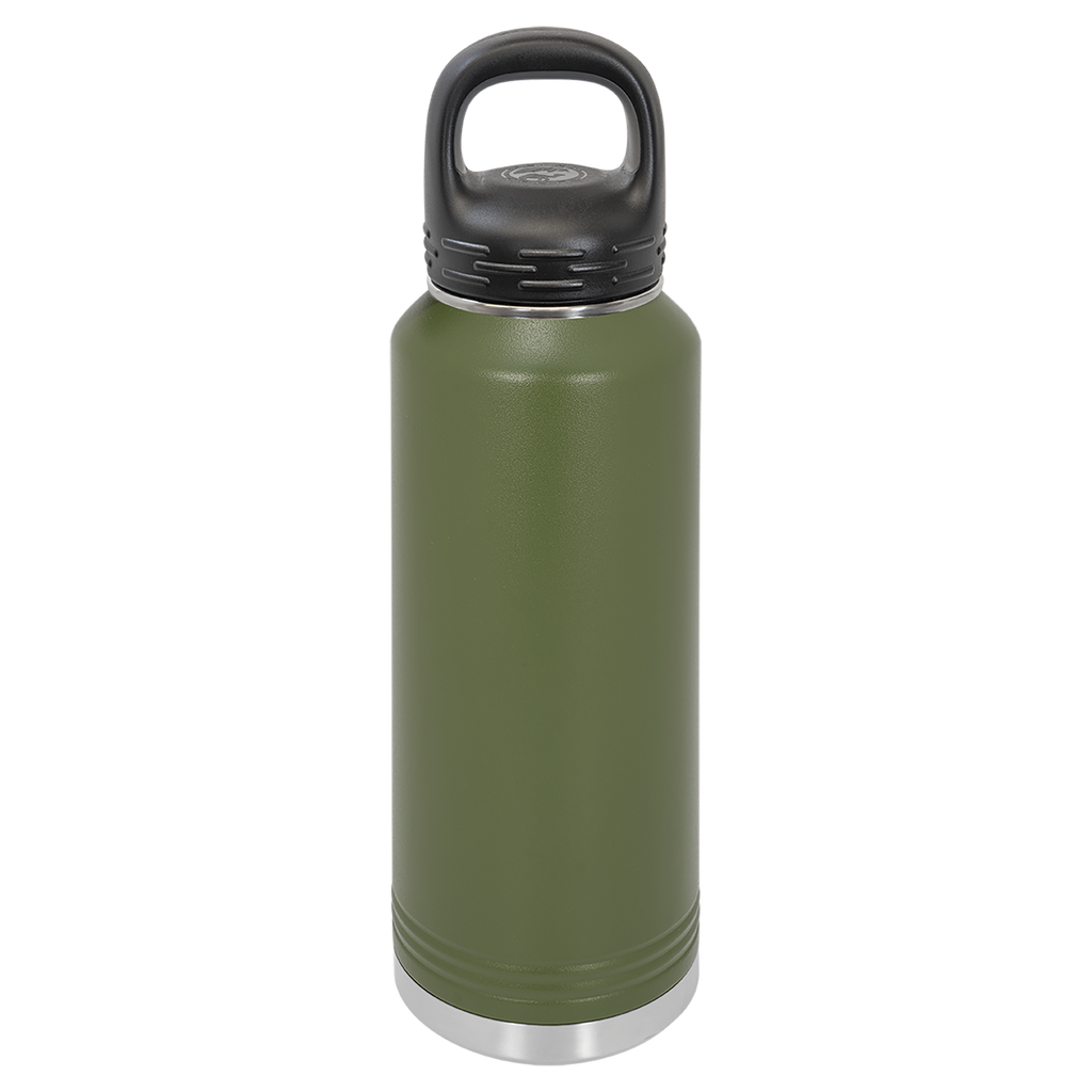 Olive Green 40 oz. Powder Coated Water Bottle