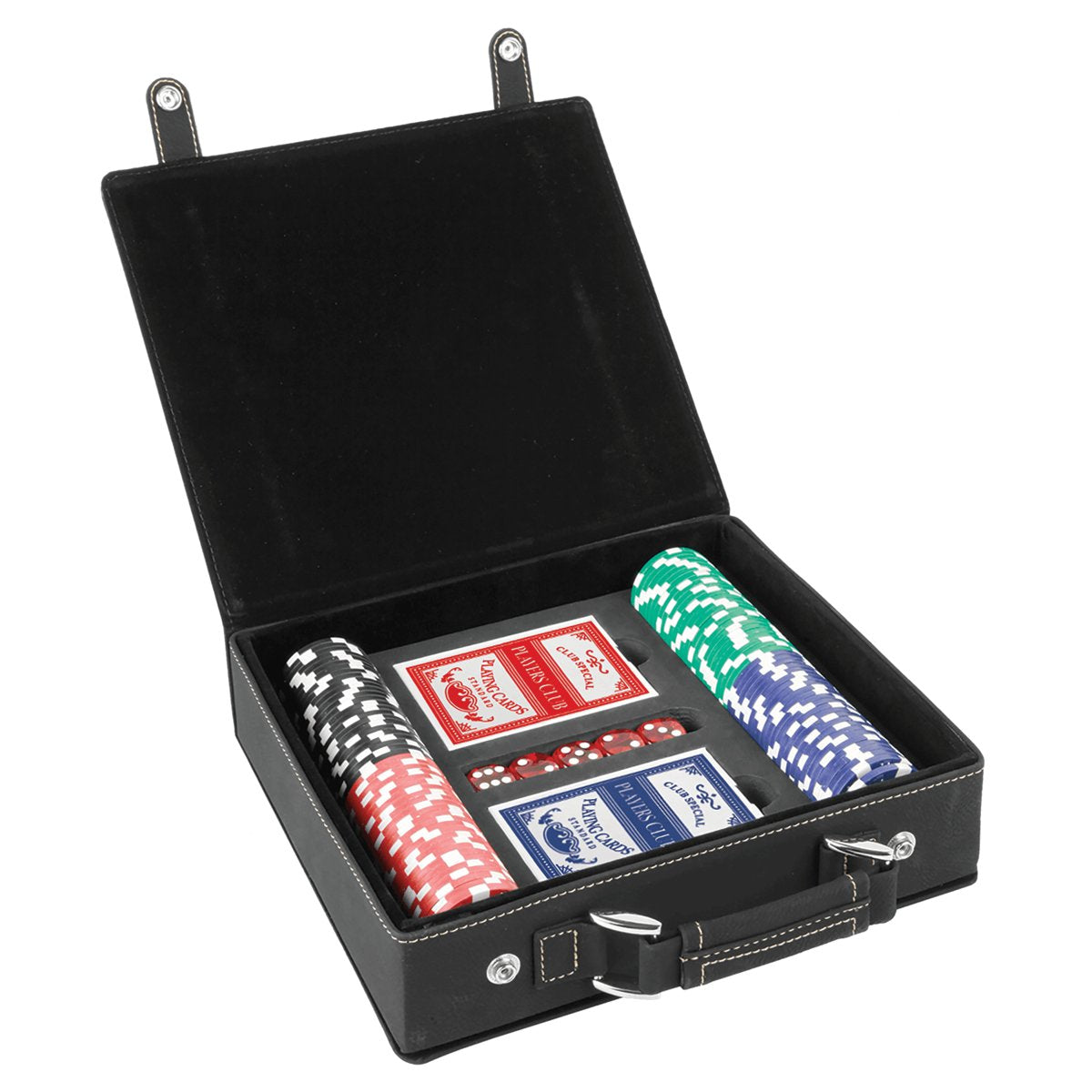 Black/Gold Leatherette 100 Chip Poker Set blank-preview