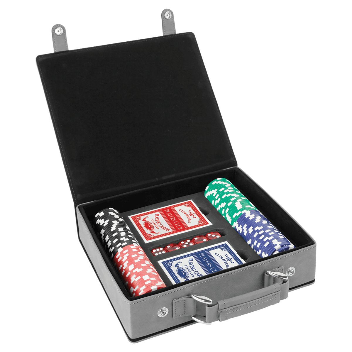 Gray/Black Leatherette 100 Chip Poker Set blank-preview