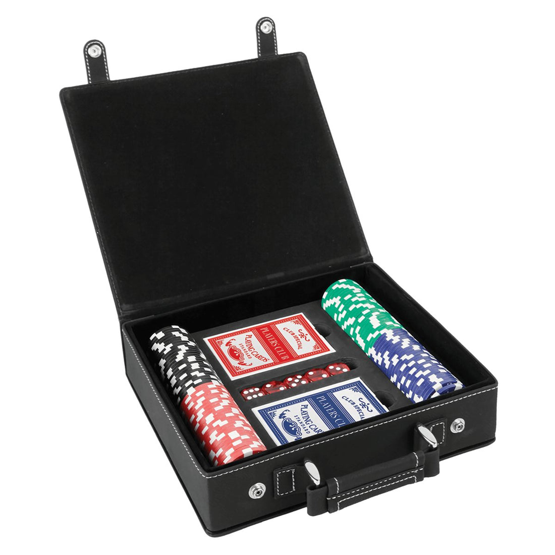 Black/Silver Leatherette 100 Chip Poker Set preview