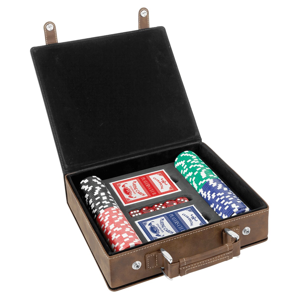 Rustic/Gold Leatherette 100 Chip Poker Set blank-preview