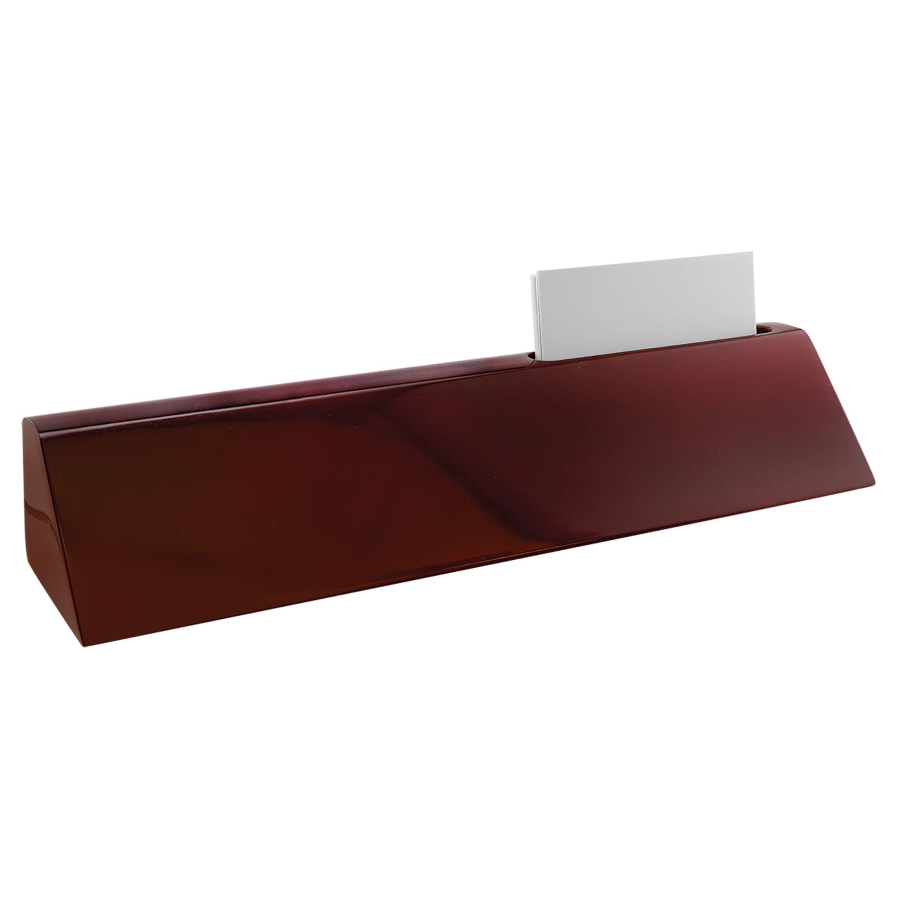 Rosewood Piano Finish Desk Wedge with Business Card Holder blank-preview