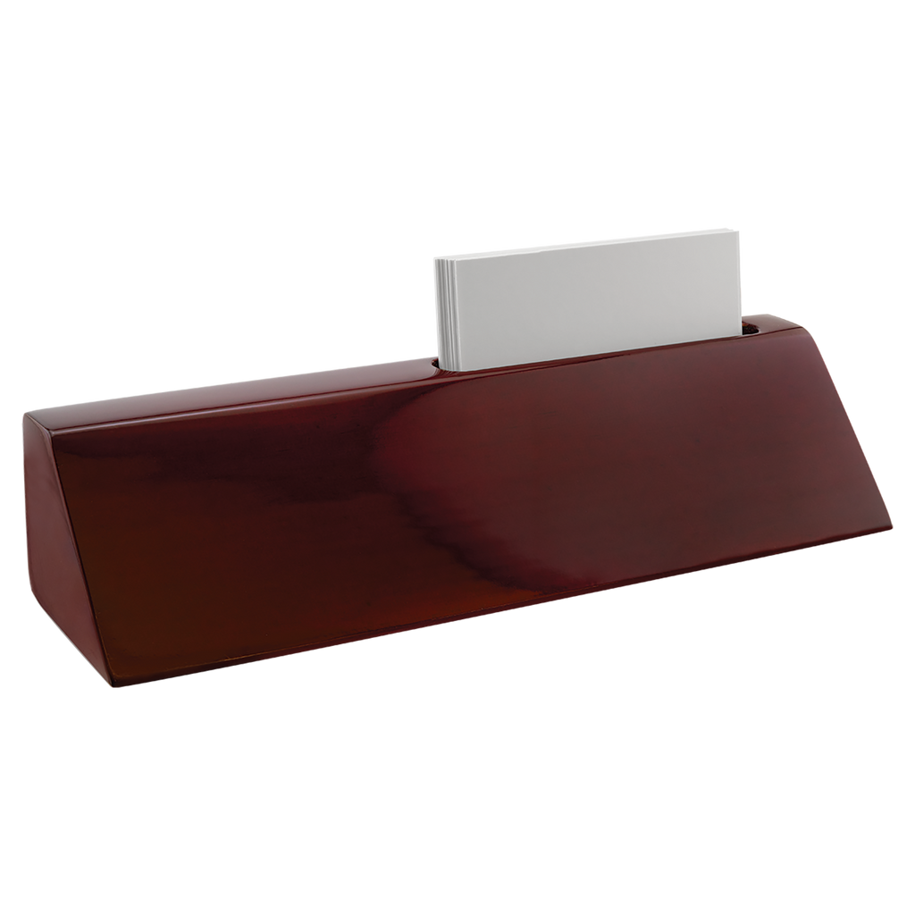 Rosewood Piano Finish Desk Wedge with Business Card Holder blank-preview