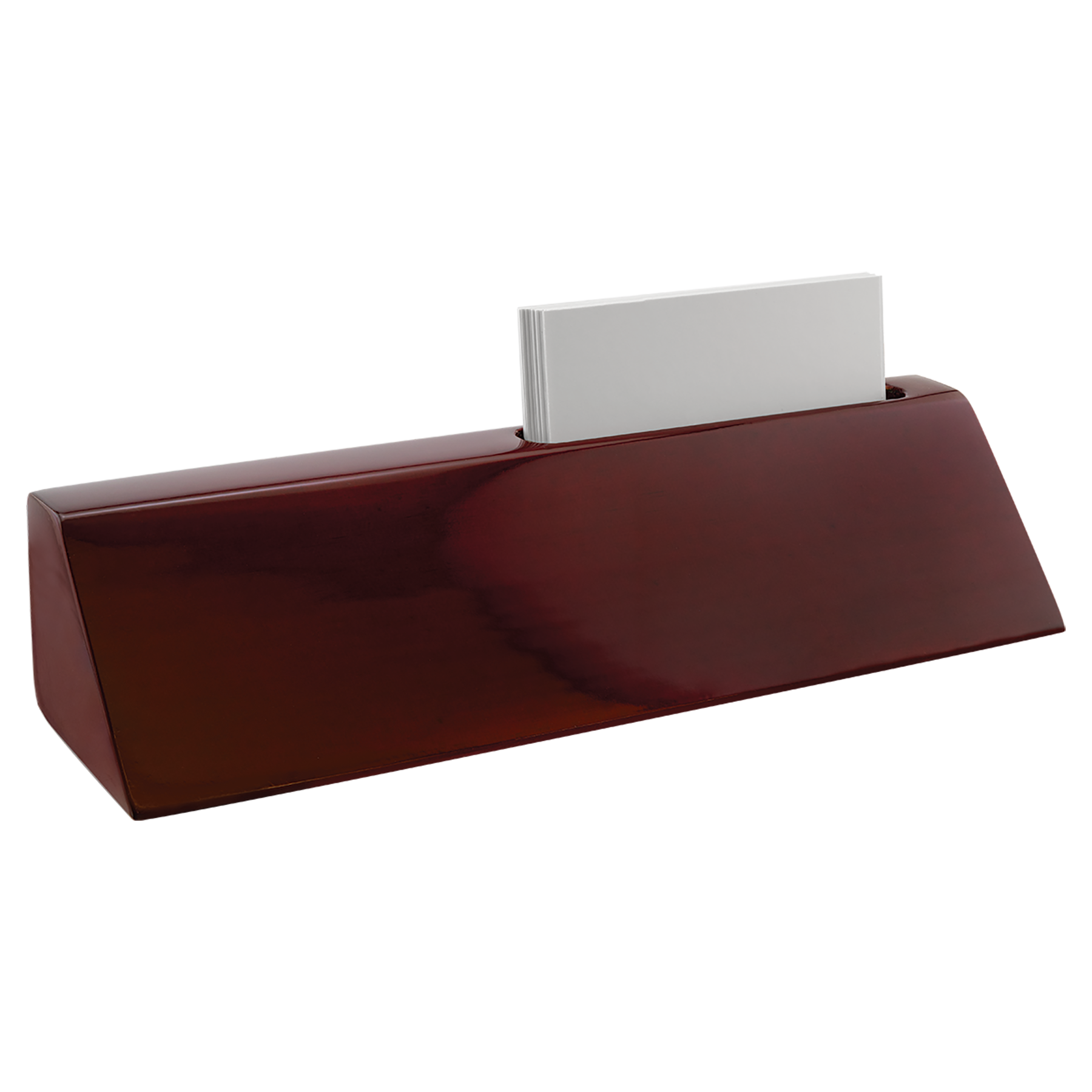 Rosewood Piano Finish Desk Wedge with Business Card Holder blank-preview