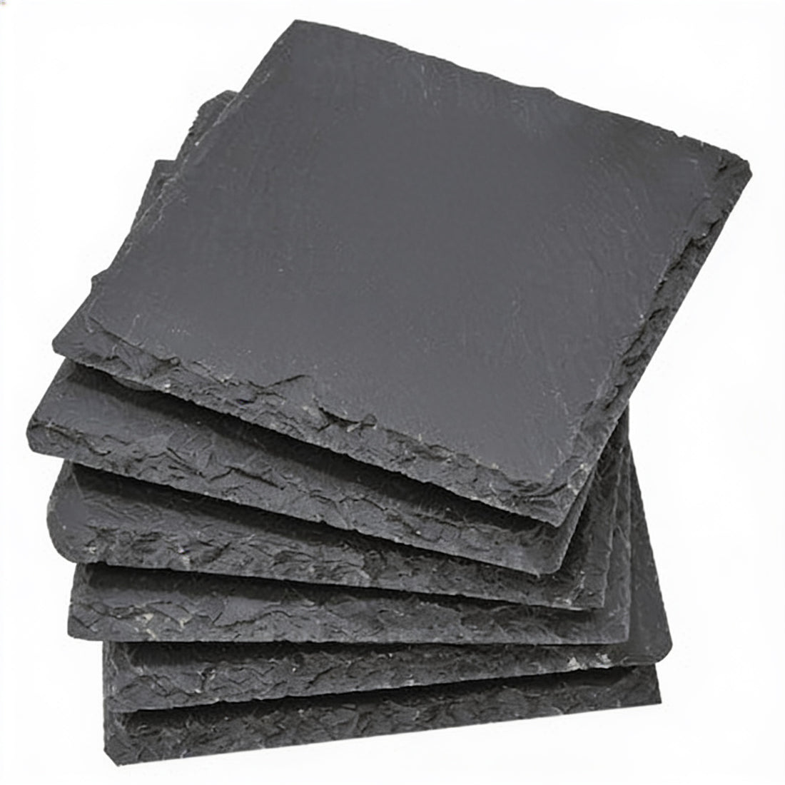 Charcoal Gray Square Slate Coaster Set (6 Piece) preview