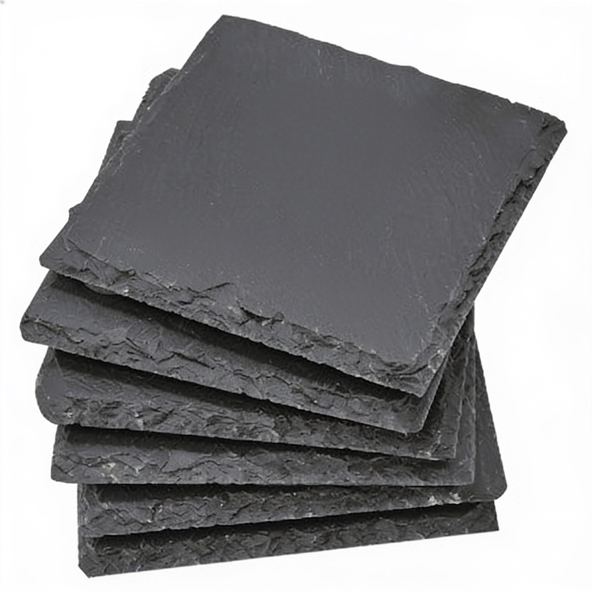 Charcoal Gray Square Slate Coaster Set (6 Piece) blank-preview