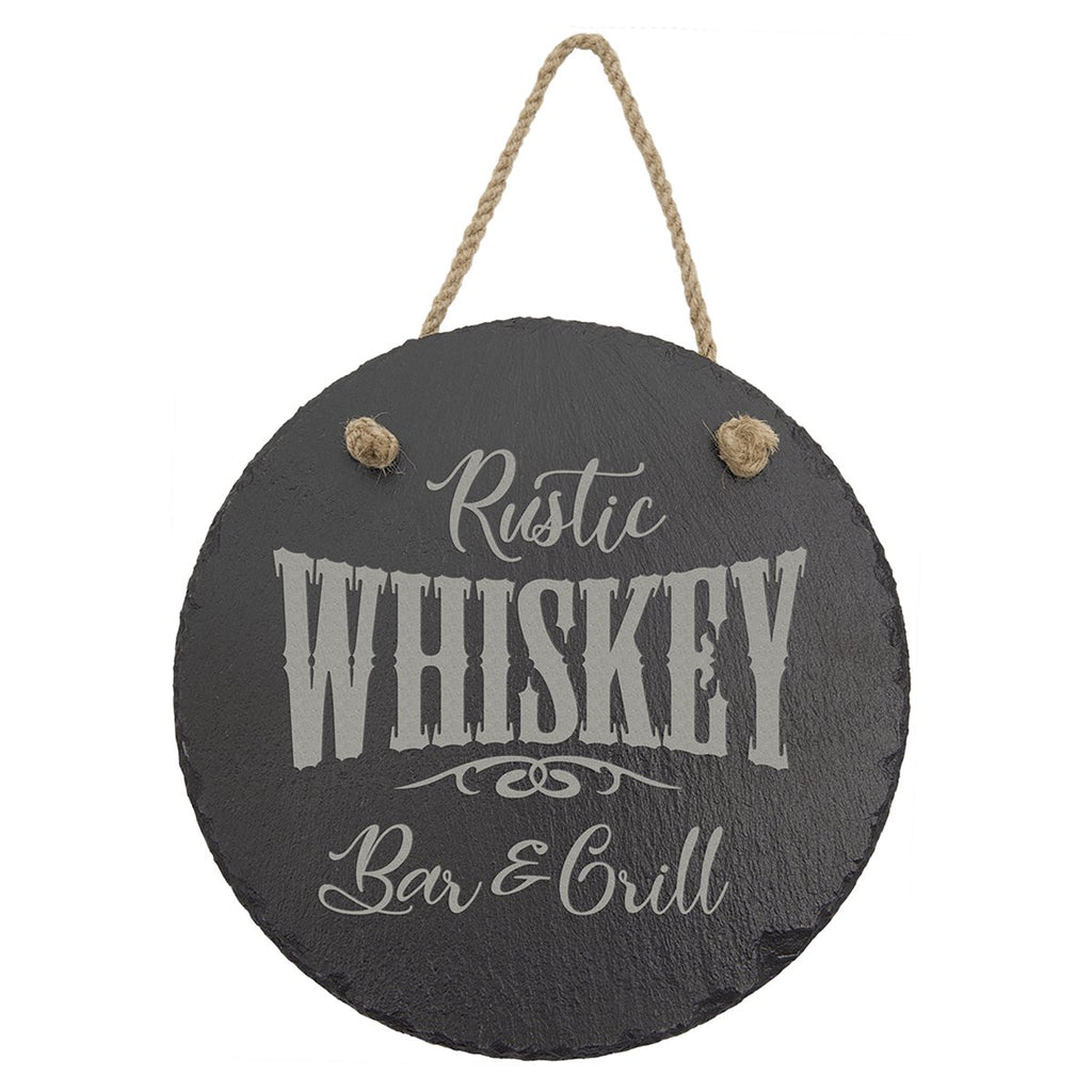 Round Slate Decor with Hanging String