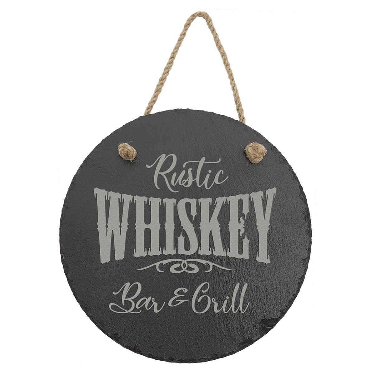 Round Slate Decor with Hanging String