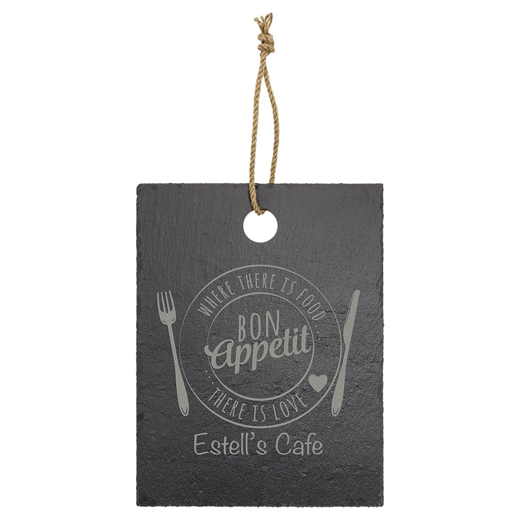 Slate Cutting Board with Rubber Pads and Hanging String