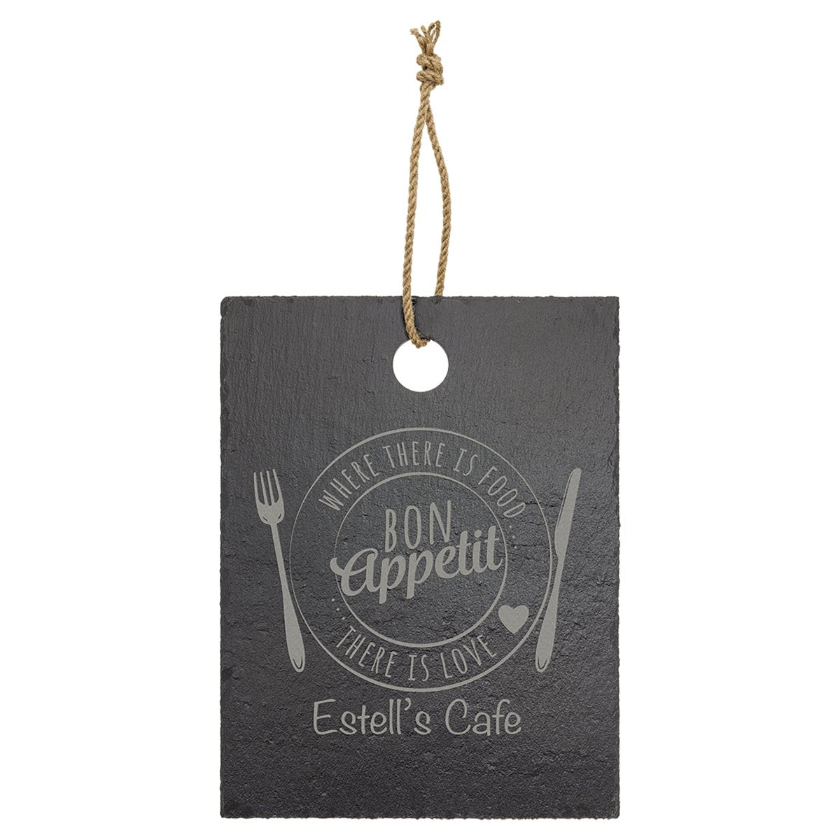 Slate Cutting Board with Rubber Pads and Hanging String