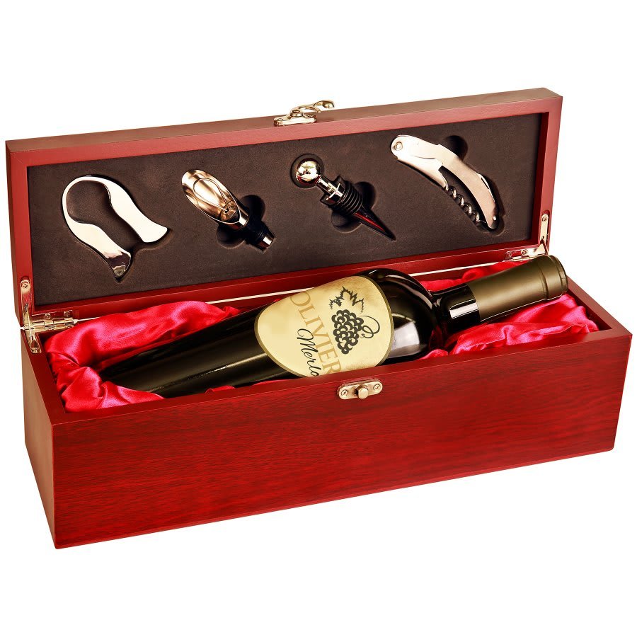 Rosewood Finish Single Wine Box with Tools preview