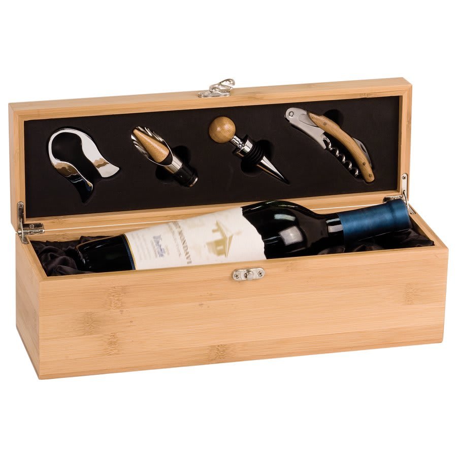 Bamboo Single Wine Box with Tools preview