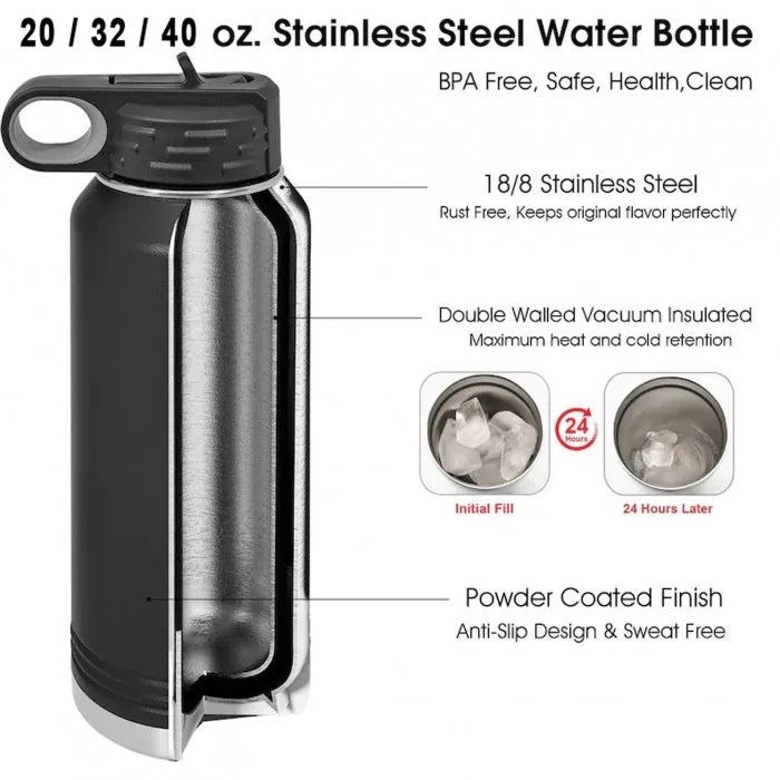 32 oz. Black/Ghost Black ION-Plated Water Bottle